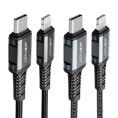 Кабель ACEFAST C1-01 Type-C to iP 3A, 1.2m, nylon, aluminum connectors, Black Кабель ACEFAST C1-01 Type-C to iP 3A, 1.2m, nylon, aluminum connectors, Black