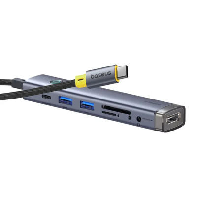 USB-хаб Baseus UltraJoy Series 7-Port HUB AIR Space Grey (Type-C to HDMI4K@60Hz*1+USB3.0*2+PD*1+SD/TF3.0*1+3.5mm*1) USB-хаб Baseus UltraJoy Series 7-Port HUB AIR Space Grey (Type-C to HDMI4K@60Hz*1+USB3.0*2+PD*1+SD/TF3.0*1+3.5mm*1)