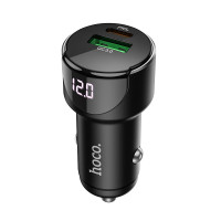Автомобільний зарядний пристрій HOCO Z42 Light road dual port digital display PD20W+QC3.0 car charger Black Автомобільний зарядний пристрій HOCO Z42 Light road dual port digital display PD20W+QC3.0 car charger Black