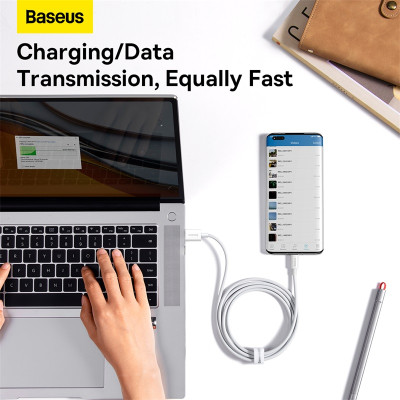 Кабель Baseus Superior Series Fast Charging Data Cable USB to Type-C 100W 1.5m Moon White Кабель Baseus Superior Series Fast Charging Data Cable USB to Type-C 100W 1.5m Moon White