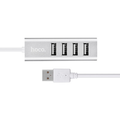 USB-хаб HOCO HB1 4USB Line machine Silver