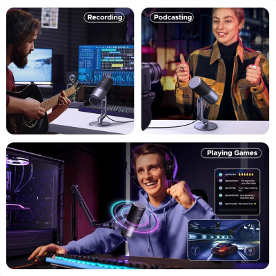 Мікрофон UGREEN CM769 Desktop USB Microphone RGB 24-bit 96kHz ANS Мікрофон UGREEN CM769 Desktop USB Microphone RGB 24-bit 96kHz ANS