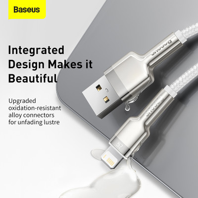 Кабель Baseus Cafule Series Metal Data Cable USB to IP 2.4A 2m White