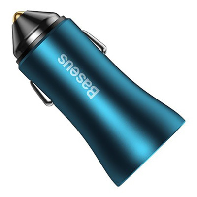 Автомобільний зарядний пристрій Baseus Golden Contactor Max Dual Fast Charger Car Charger U+C 60W Blue Автомобільний зарядний пристрій Baseus Golden Contactor Max Dual Fast Charger Car Charger U+C 60W Blue