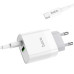 Мережевий зарядний пристрій з кабелем HOCO C80A Rapido PD20W+QC3.0 charger set (Type-C TO Type-C)(EU) White