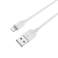 Кабель BOROFONE BX14 USB to iP 2.4A, 2m, PVC, TPE connectors, White Кабель BOROFONE BX14 USB to iP 2.4A, 2m, PVC, TPE connectors, White