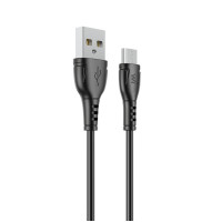 Кабель Wibrand Boa PVC charging data cable for Micro 1m Black