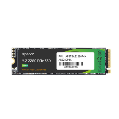 Накопичувач SSD M.2 Apacer AS2280P4X 512GB 2280 PCIe 3.0x4 NVMe 3D NAND Read/Write: 2100/1500 MB/sec