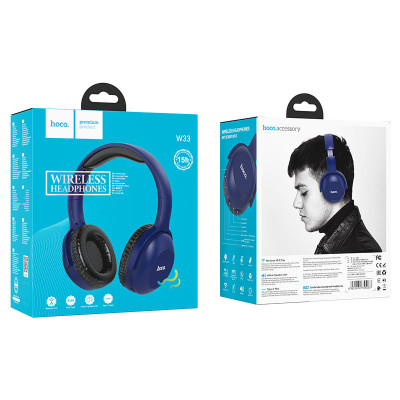 Бездротові накладні навушники HOCO W33 Art sount BT headset Blue