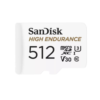 Карта пам'яті microSDXC (UHS-1 U3) SanDisk High Endurance 512Gb class 10 V30 (100Mb/s) (adapterSD)