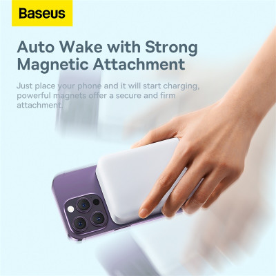 Зовнішній акумулятор Baseus Magnetic Mini Wireless Fast Charge Power Bank 20000mAh 20W White Зовнішній акумулятор Baseus Magnetic Mini Wireless Fast Charge Power Bank 20000mAh 20W White