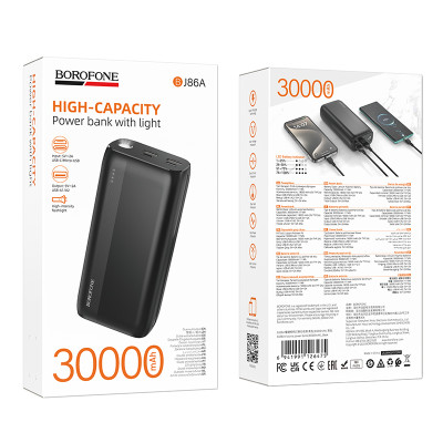 Зовнішній акумулятор BOROFONE BJ86A Victoria power bank(30000mAh) Black