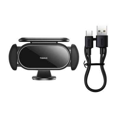 Автотримач для телефона Baseus Steel Cannon pro Solar Electric Car Mount Black