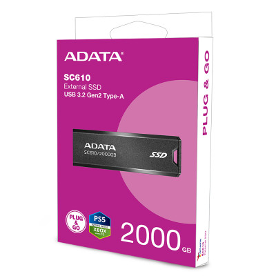 Портативний SSD ADATA SC610 2TB USB 3.2  550/500Mb/s Black
