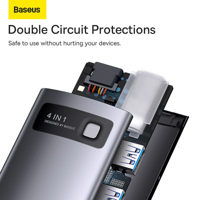 USB-хаб Baseus Metal Gleam Series 4-in-1 Multifunctional Type-C HUB Docking Station Gray(Type-C to USB3.0*4) USB-хаб Baseus Metal Gleam Series 4-in-1 Multifunctional Type-C HUB Docking Station Gray(Type-C to USB3.0*4)