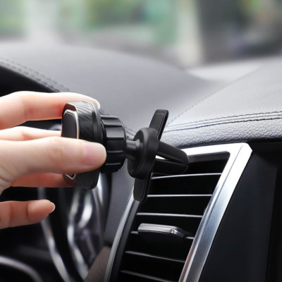 Автотримач для телефона HOCO CA52 Intelligent air outlet in-car holder Black+Gray Автотримач для телефона HOCO CA52 Intelligent air outlet in-car holder Black+Gray