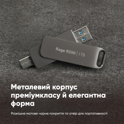 Флеш-накопичувач Patriot USB 3.2 Gen 1 Rage R550 128GB Type-A+C