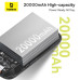Зовнішній акумулятор Baseus QPow 2 Digital Display Fast-Charging Power Bank with 2 Built-in Type-C Cable 20000mAh 30W Cluster Black