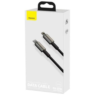 Кабель Baseus Tungsten Gold Fast Charging Data Cable Type-C to iP PD 20W 1m Black Кабель Baseus Tungsten Gold Fast Charging Data Cable Type-C to iP PD 20W 1m Black