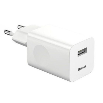 Мережевий зарядний пристрій Baseus Home Charger 1USB QC3.0 12V/2A White Мережевий зарядний пристрій Baseus Home Charger 1USB QC3.0 12V/2A White