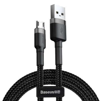 Кабель Baseus Cafule Cable USB For Micro 2.4A 1m Gray+Black Кабель Baseus Cafule Cable USB For Micro 2.4A 1m Gray+Black