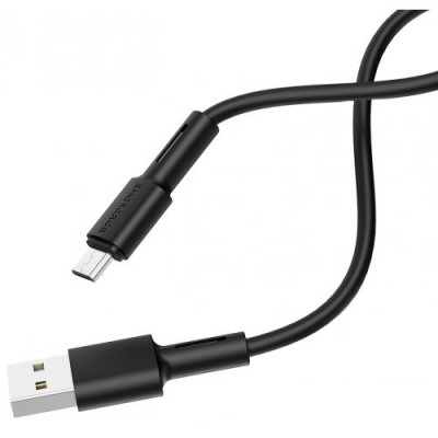 Кабель BOROFONE BX31 USB to Micro 2.4A, 1m, silicone, TPE connectors, Black Кабель BOROFONE BX31 USB to Micro 2.4A, 1m, silicone, TPE connectors, Black