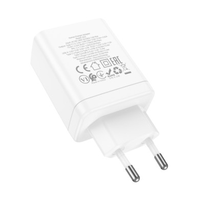 Мережевий зарядний пристрій HOCO N33 Start three-port PD35W(2C1A) charger White Мережевий зарядний пристрій HOCO N33 Start three-port PD35W(2C1A) charger White