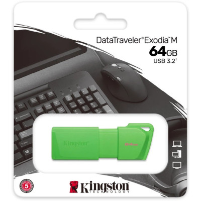 Флеш-накопичувач Kingston USB 3.2 DT Exodia M 64GB Green Флеш-накопичувач Kingston USB 3.2 DT Exodia M 64GB Green