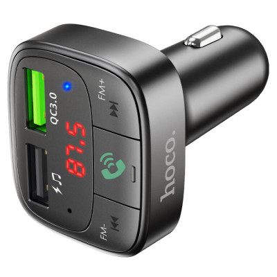 АЗП з FM-модулятором HOCO E59 Promise QC3.0 car BT FM transmitter 18W Black АЗП з FM-модулятором HOCO E59 Promise QC3.0 car BT FM transmitter 18W Black