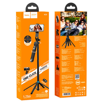 Селфі-монопод HOCO K22 Handy aluminum alloy anti-shake live broadcast holder Black Селфі-монопод HOCO K22 Handy aluminum alloy anti-shake live broadcast holder Black