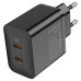 Мережевий зарядний пристрій HOCO N35 Streamer dual-port PD45W GaN (2C) charger(EU) Black Мережевий зарядний пристрій HOCO N35 Streamer dual-port PD45W GaN (2C) charger(EU) Black
