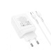 Мережевий зарядний пристрій HOCO N33 Start three-port PD35W(2C1A) charger set(C to iP) White Мережевий зарядний пристрій HOCO N33 Start three-port PD35W(2C1A) charger set(C to iP) White