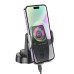 Автотримач для телефона з БЗП HOCO HW27 Traveler infrared RGB wireless fast charging car holder(center console) Black metal gray Автотримач для телефона з БЗП HOCO HW27 Traveler infrared RGB wireless fast charging car holder(center console) Black metal gray