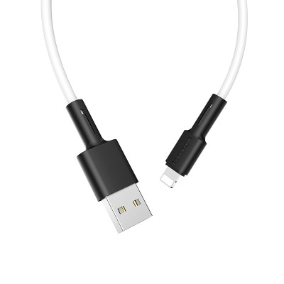 Кабель BOROFONE BX31 USB to iP 2.4A, 1m, silicone, TPE connectors, White Кабель BOROFONE BX31 USB to iP 2.4A, 1m, silicone, TPE connectors, White