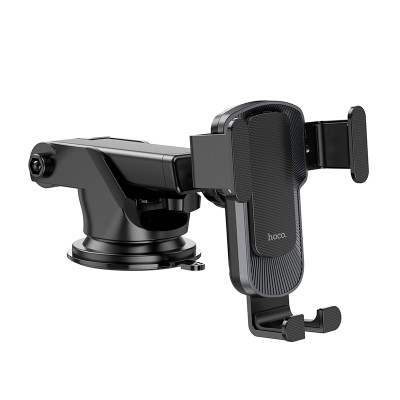 Автотримач для телефона HOCO CA104 vertical and horizontal telescopic gravity vehicle holder Black Metal Gray Автотримач для телефона HOCO CA104 vertical and horizontal telescopic gravity vehicle holder Black Metal Gray