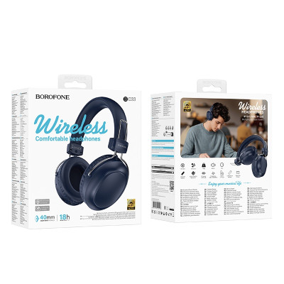 Бездротові накладні навушники BOROFONE BO33 Melody BT headphones Blue