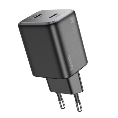 Мережевий зарядний пристрій HOCO N42 Elogiado dual-port PD45W(2C) charger Black Мережевий зарядний пристрій HOCO N42 Elogiado dual-port PD45W(2C) charger Black