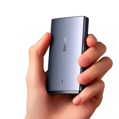 Мережевий зарядний пристрій з  кабелем Baseus GaN5 Pro Ultra-Slim Fast Charger C+U 65W Gray((With Mini White Cable C to C 100W(20V/5A) 1m Black)