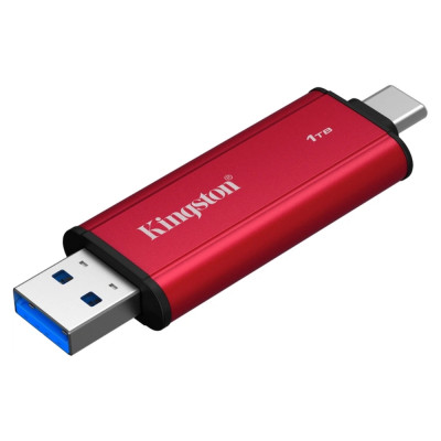 Портативний SSD Kingston Dual USB-A/C 1TB Dual Portable 1050MB/s USB 3.2 Gen 2 Red/Black