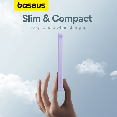 Зовнішній акумулятор Baseus Magnetic Mini Wireless Fast Charge Power Bank 5000mAh 20W Nebula Purple Зовнішній акумулятор Baseus Magnetic Mini Wireless Fast Charge Power Bank 5000mAh 20W Nebula Purple