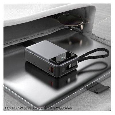 Зовнішній акумулятор ACEFAST M21 PD65W power bank with cable 20000mAh Black Зовнішній акумулятор ACEFAST M21 PD65W power bank with cable 20000mAh Black