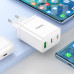 Мережевий зарядний пристрій HOCO N33 Start three-port PD35W(2C1A) charger set(C to iP) White Мережевий зарядний пристрій HOCO N33 Start three-port PD35W(2C1A) charger set(C to iP) White