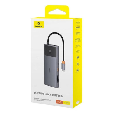 USB-хаб Baseus Metal Gleam Series II 10-in-1 USB HUB Cosmic Black(USB-C to 1*HDMI4K@120Hz+1*HDMI4K@60Hz+1*USB-A(10Gbps)+1*USB-C(10Gbps)+2*USB-A(480Mbp USB-хаб Baseus Metal Gleam Series II 10-in-1 USB HUB Cosmic Black(USB-C to 1*HDMI4K@120Hz+1*HDMI4K@60Hz+1*USB-A(10Gbps)+1*USB-C(10Gbps)+2*USB-A(480Mbp