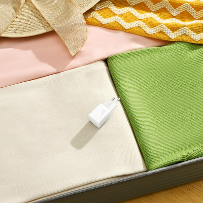 Мережевий зарядний пристрій з кабелем Baseus GaN5 Fast Charger(mini) 1C 30W EU Moon White(With: Fast Charging Data Cable Type-C)