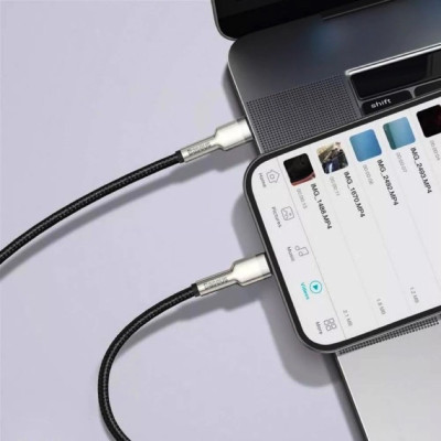 Кабель Baseus Cafule Series Metal Data Cable Type-C to iP PD 20W 0.25m Black Кабель Baseus Cafule Series Metal Data Cable Type-C to iP PD 20W 0.25m Black
