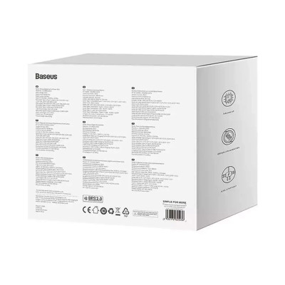 Мережевий зарядний пристрій Baseus PowerCombo Digital PowerStrip 2AC+1U+1C+Retractable-C 65W with 1.5m power cord EU Black