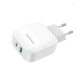 Мережевий зарядний пристрій BOROFONE BA46A Premium PD + QC3.0 18W White