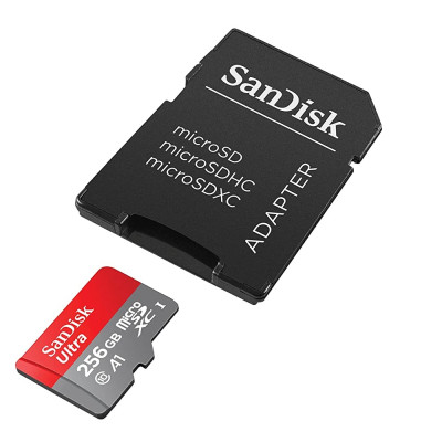 Карта пам'яті microSDXC (UHS-1) SanDisk Ultra 256Gb class 10 A1 (150MB/s) (adapter SD) Карта пам'яті microSDXC (UHS-1) SanDisk Ultra 256Gb class 10 A1 (150MB/s) (adapter SD)