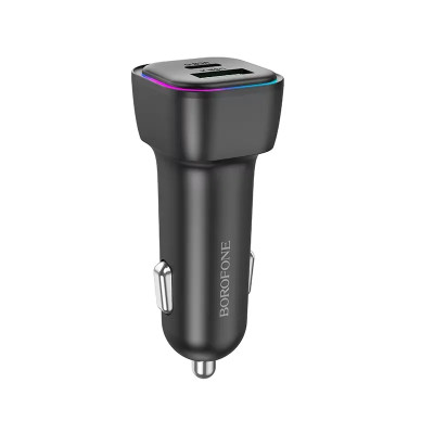 Автомобільний зарядний пристрій BOROFONE BZ28A Trophie PD30W+QC3.0 car charger Black Автомобільний зарядний пристрій BOROFONE BZ28A Trophie PD30W+QC3.0 car charger Black