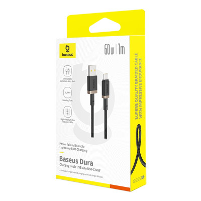 Кабель Baseus Dura Series Fast Charging Cable USB to Type-C 60W 1m Gold+Black Кабель Baseus Dura Series Fast Charging Cable USB to Type-C 60W 1m Gold+Black